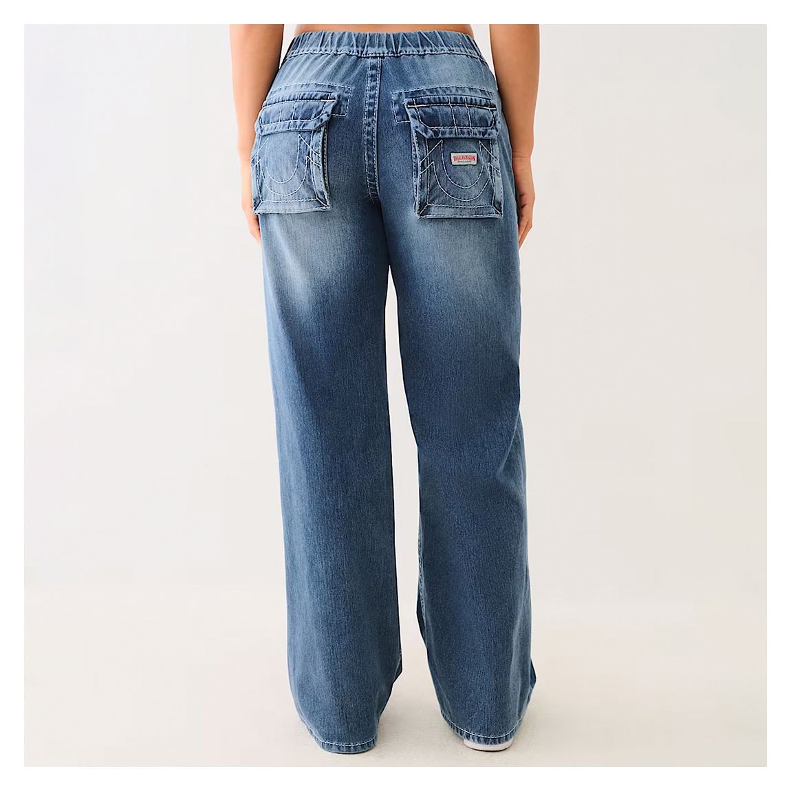 Dark Blue Bobbi Baggy Drawstring Jeans main product photo