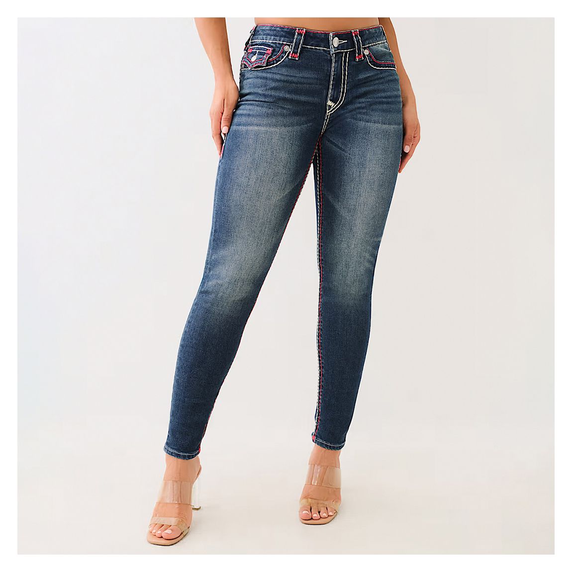 Mid Blue Jennie Super T Skinny Jean main product photo