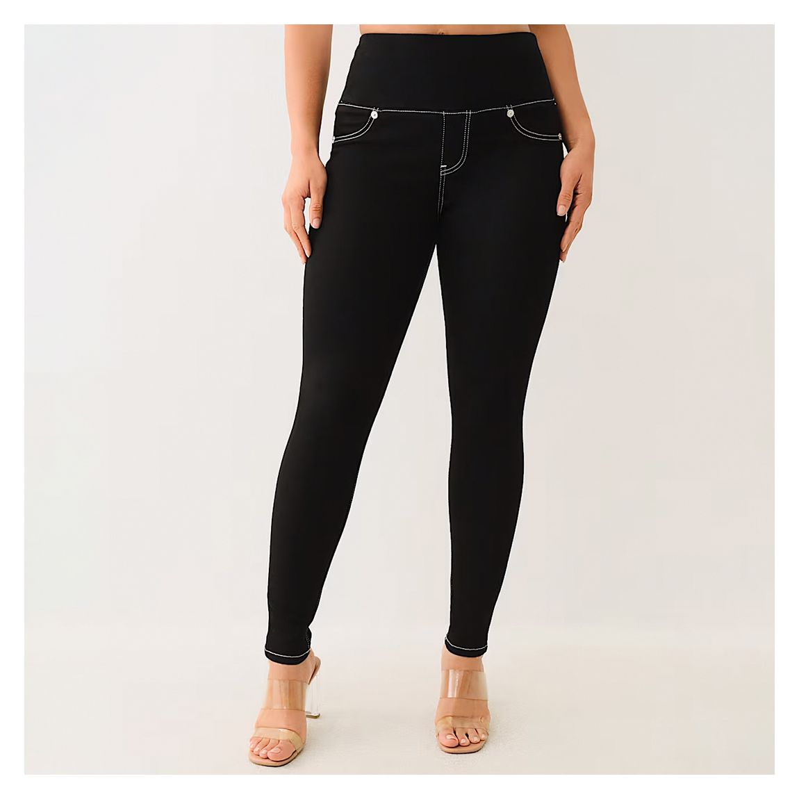 Black Elasticated Jennie Pull On Jeans main product photo