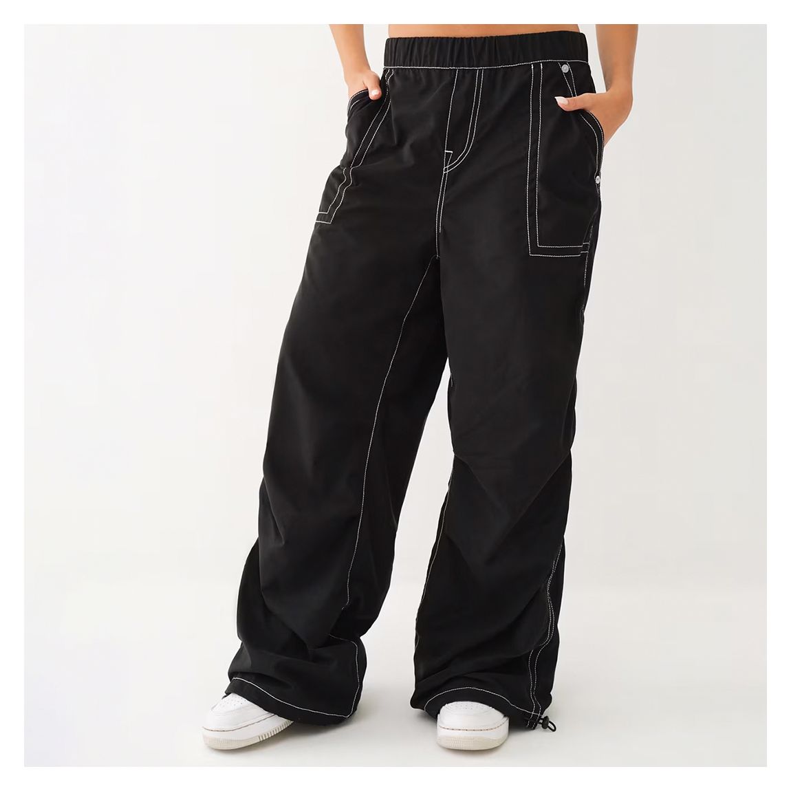 Black Elasticated Parachute Trouser main product photo