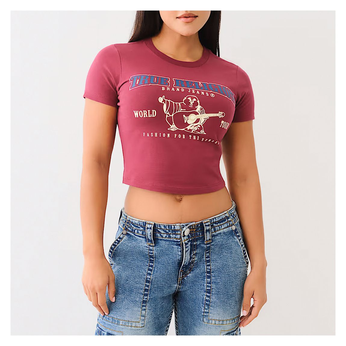 Burgundy Graphic Baby Tee main product photo