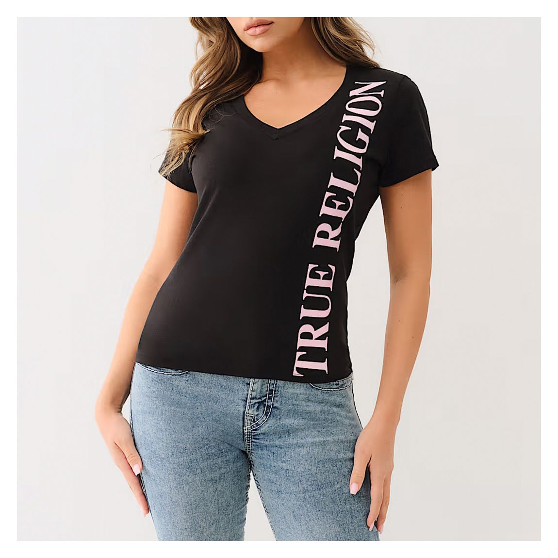 Black Vertical Printed T-Shirt main product photo