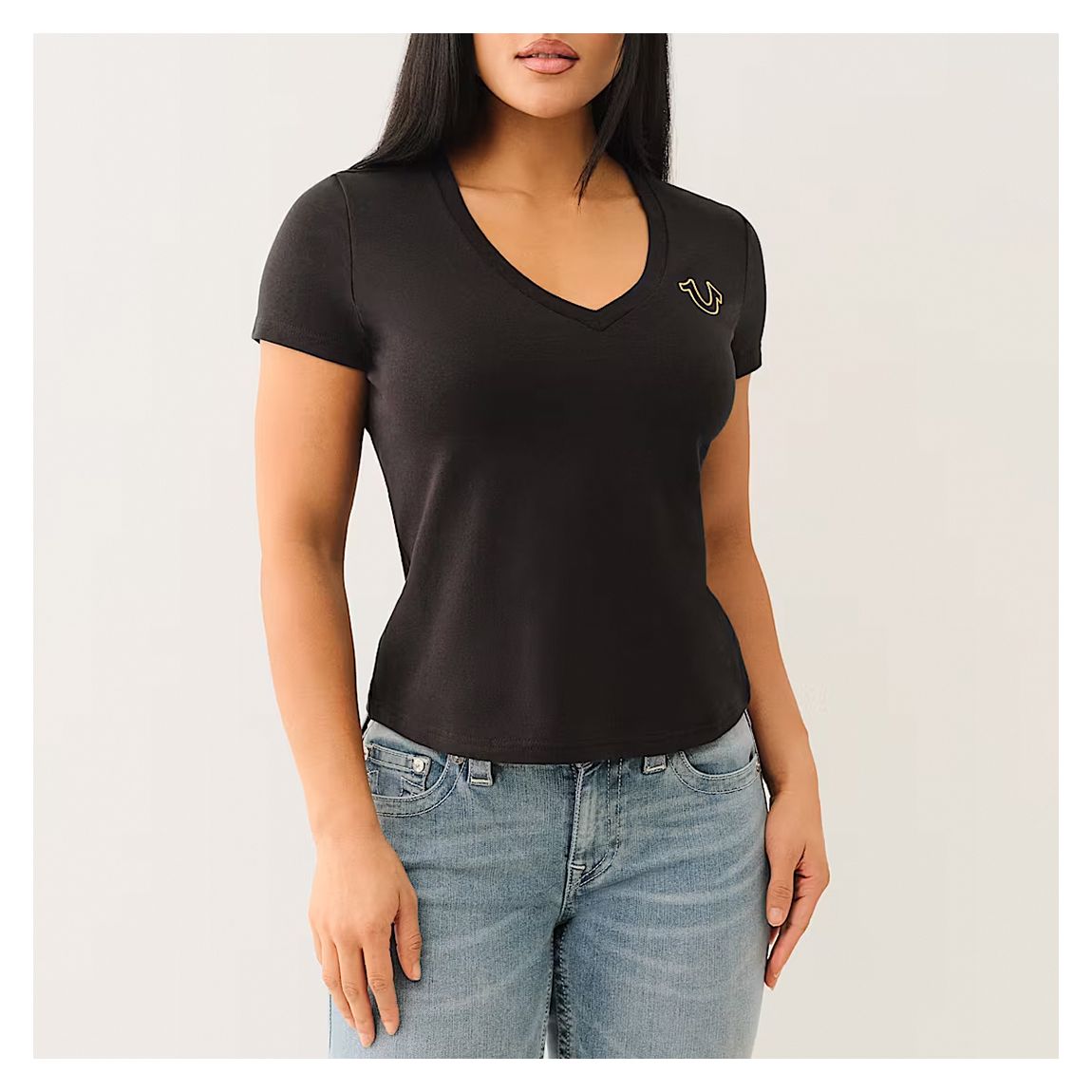 Black Diamond Print V-Neck Tee main product photo