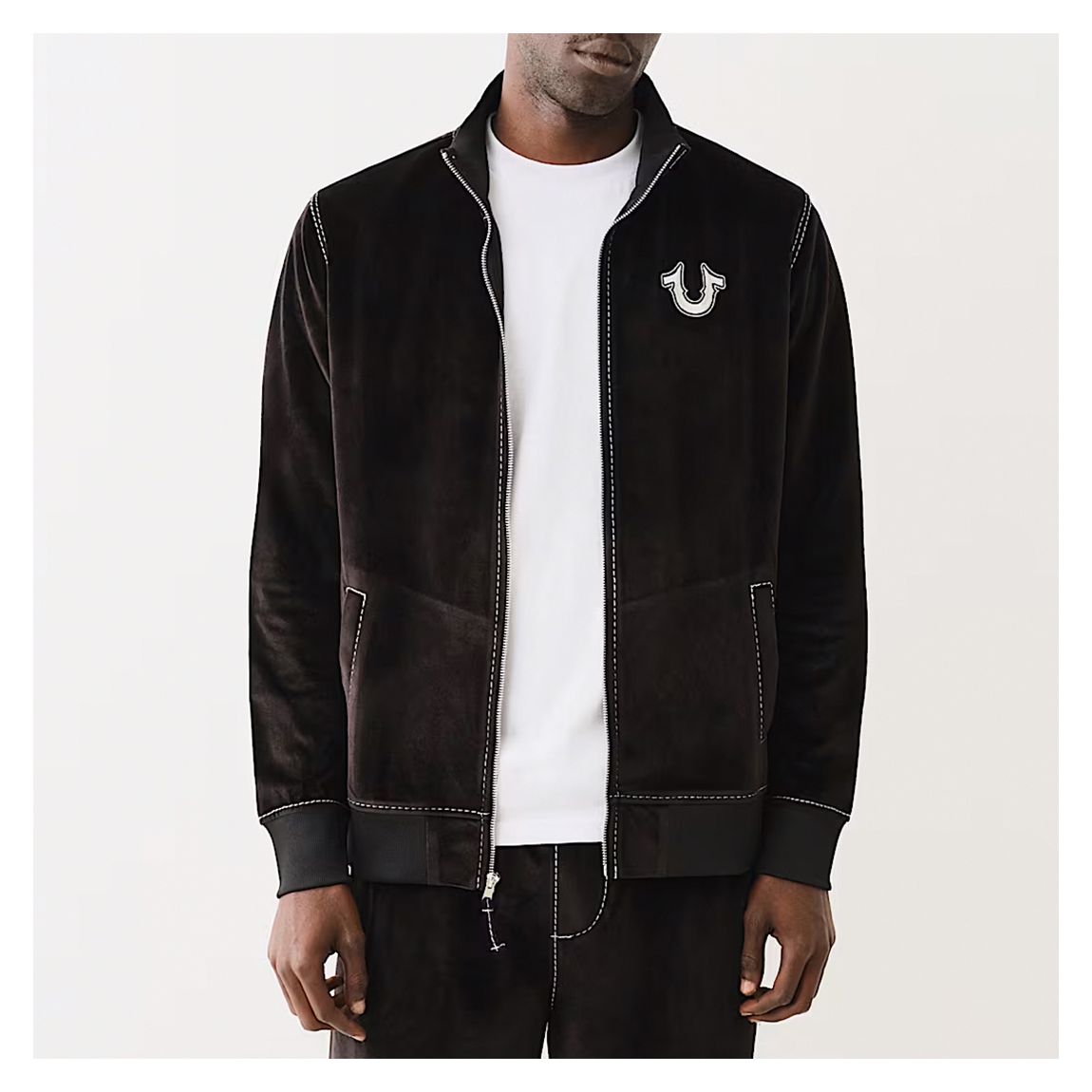Black Big T Veolour Zip Up Jacket main product photo