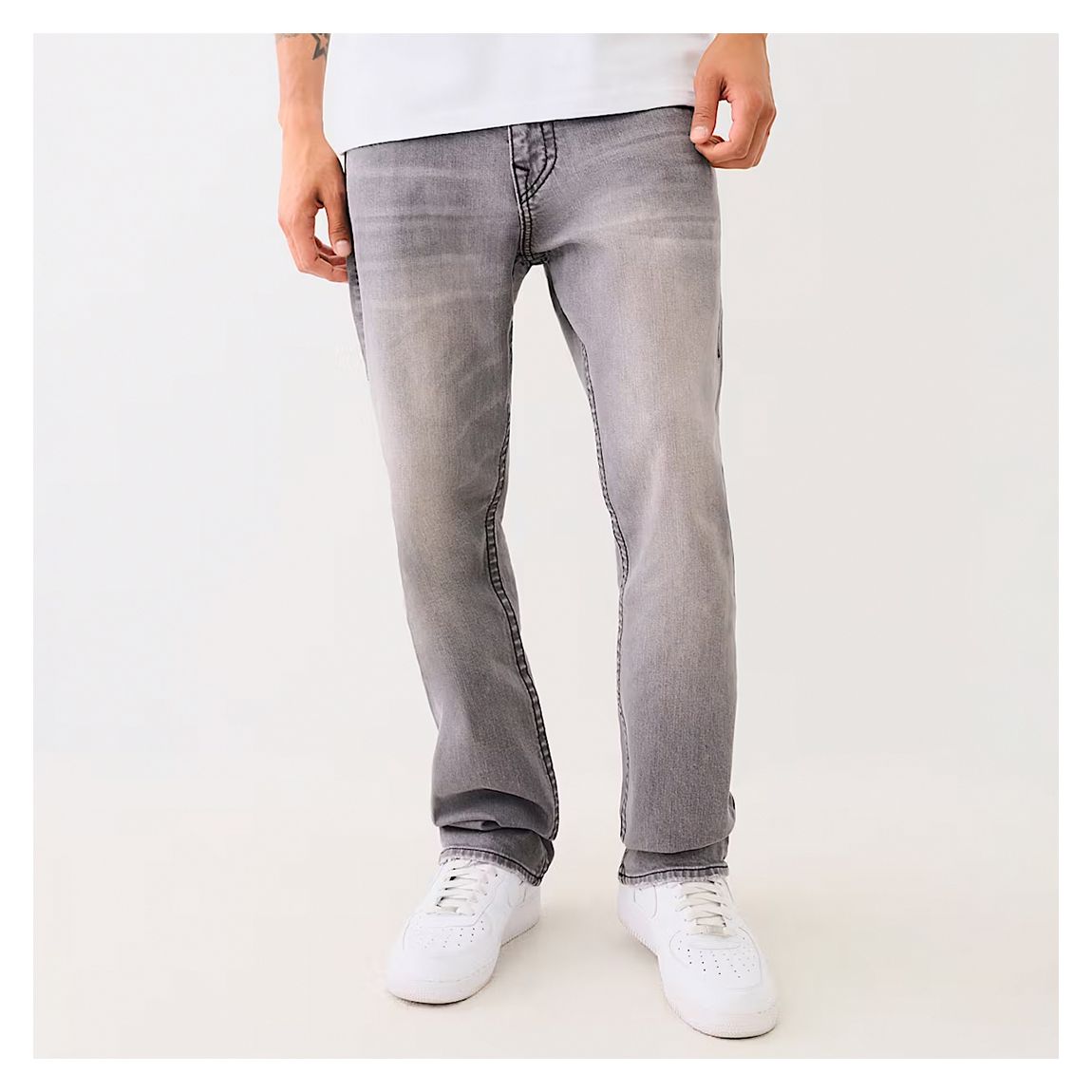 Grey Ricky Embossed Straight Jean main product photo