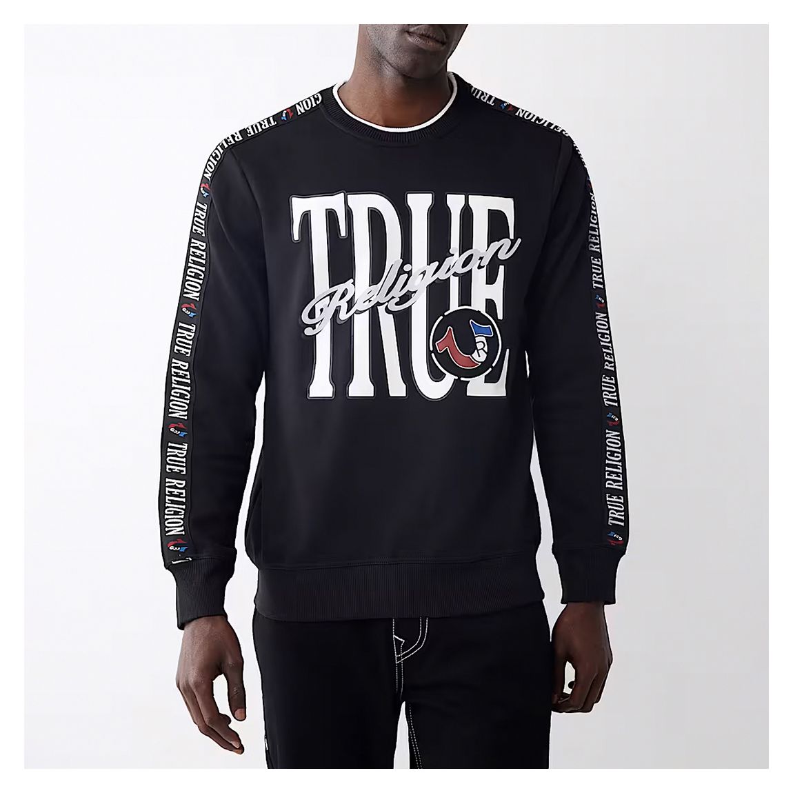 Black Color Block Graphic Sweatshirt main product photo