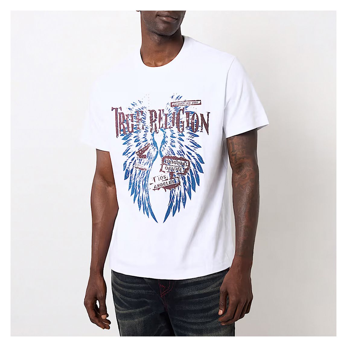 White Washed Effect Studded True Wing T-Shirt main product photo
