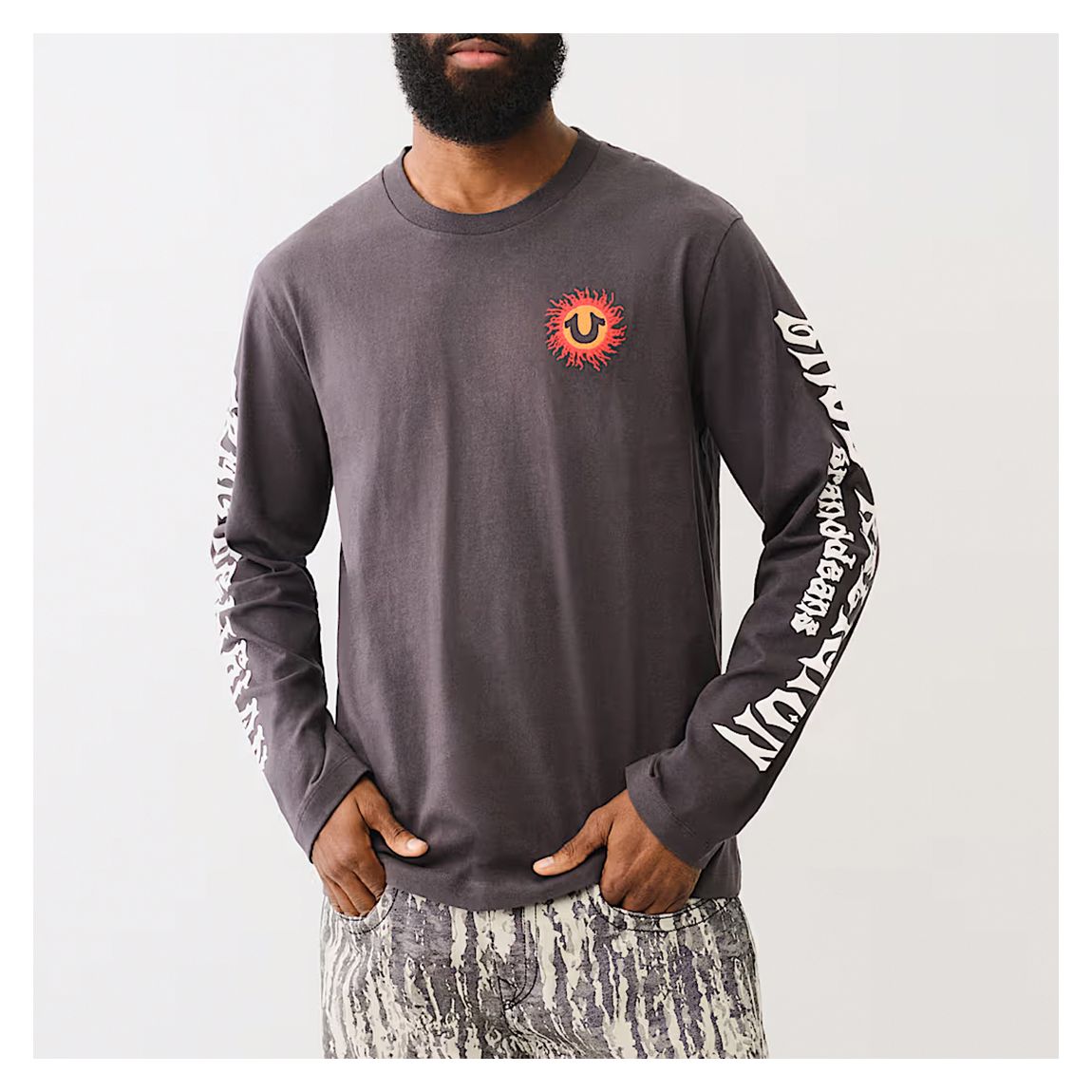 Grey Long Sleeve Blazing Sun T-Shirt main product photo