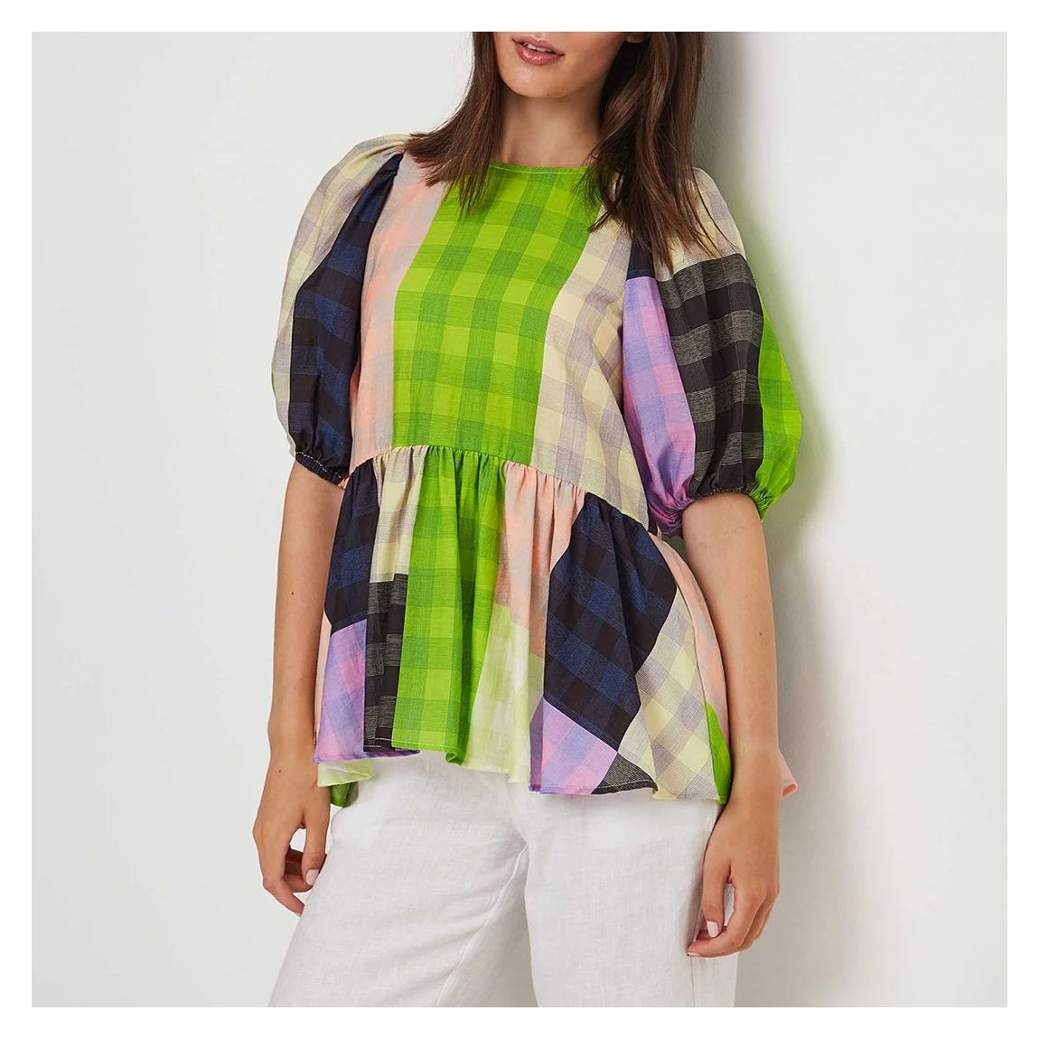 Green Checked Coloured Top main product photo