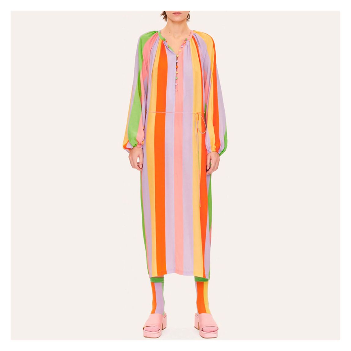 Orange Candy Striped Dress main product photo