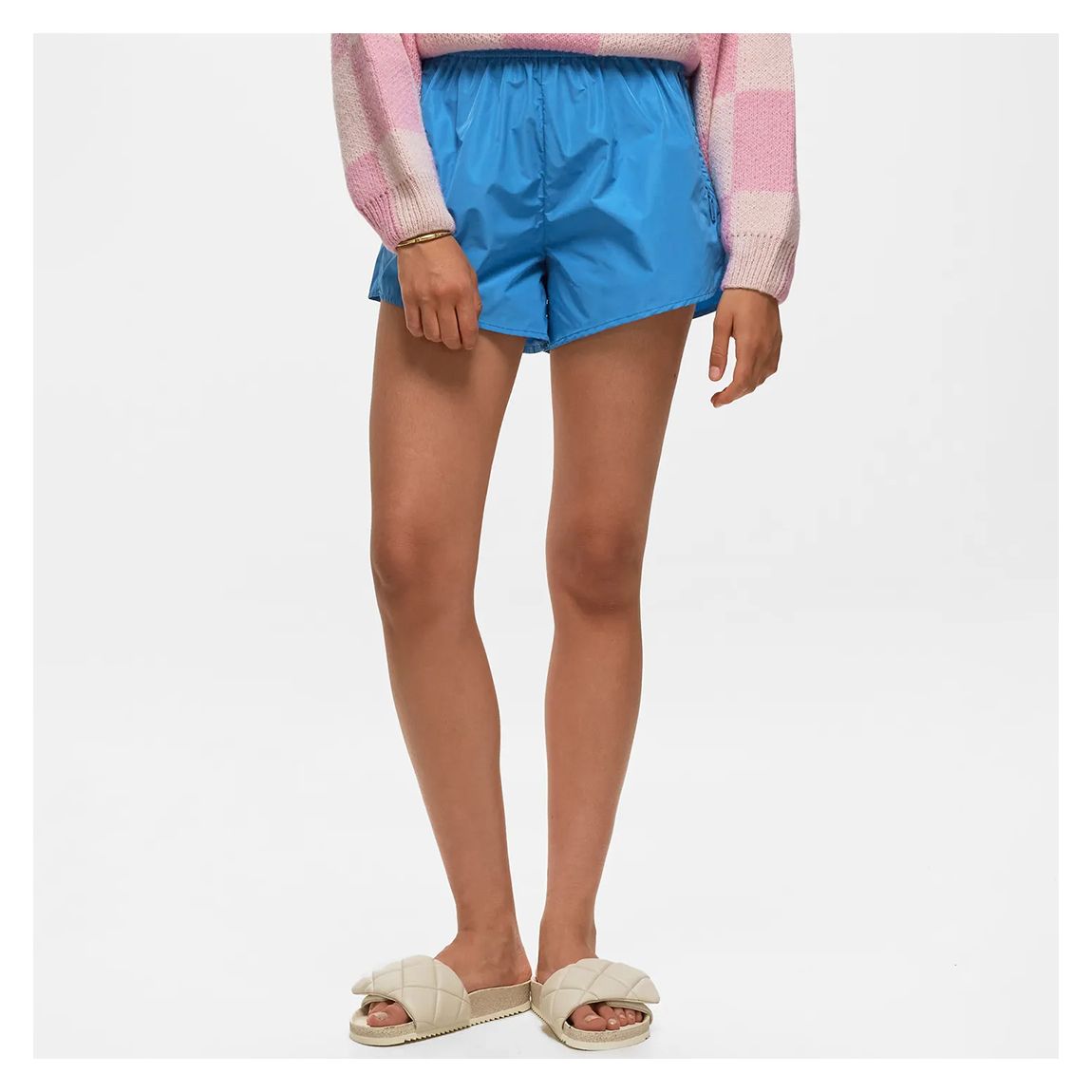 Blue High Waisted Shorts main product photo