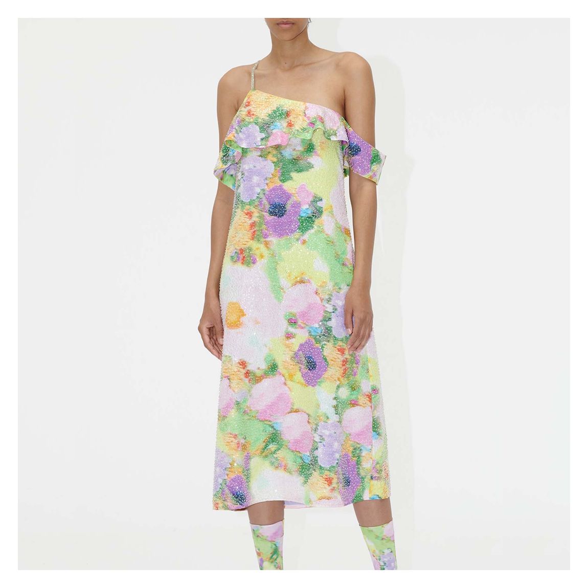 Faded Floral Bead Row Dress main product photo