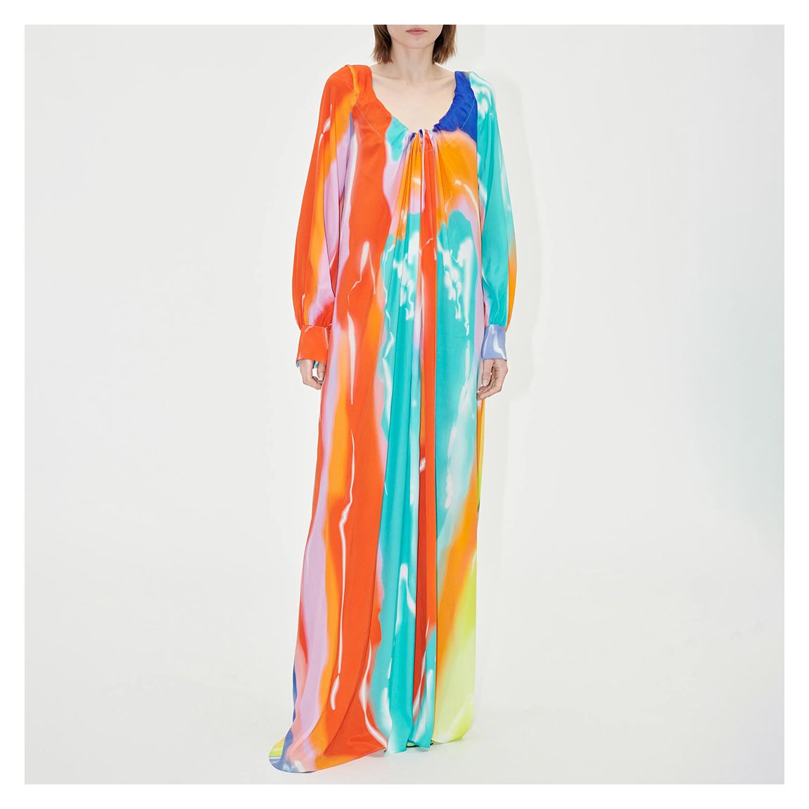 Orange/Blue Pattern Maxi Dress main product photo