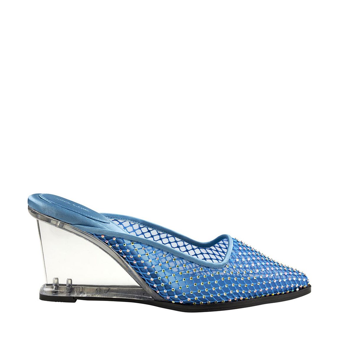 Marine Blue Crystal Wedge Slip On Heels main product photo
