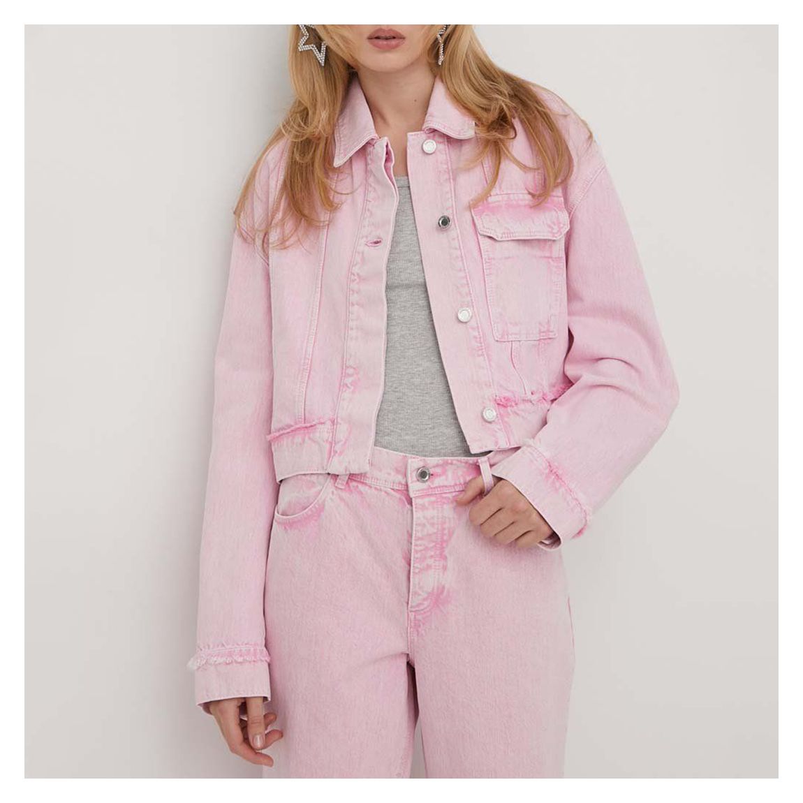 Washed Pink Denim Jacket main product photo