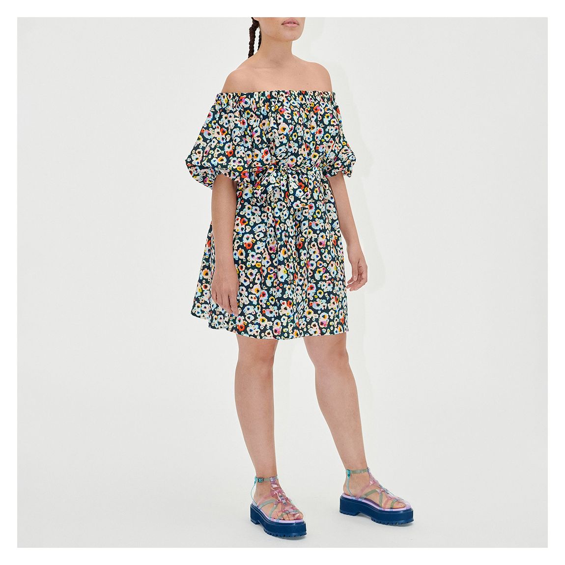 Navy Floral Mini Dress main product photo
