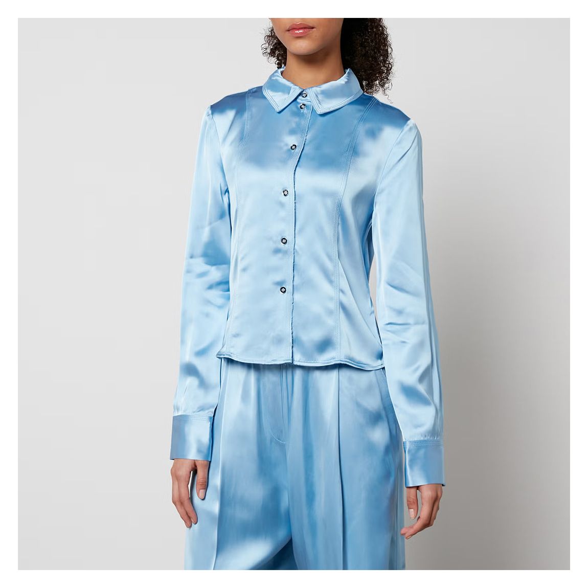 Baby Blue Satin Blouse main product photo