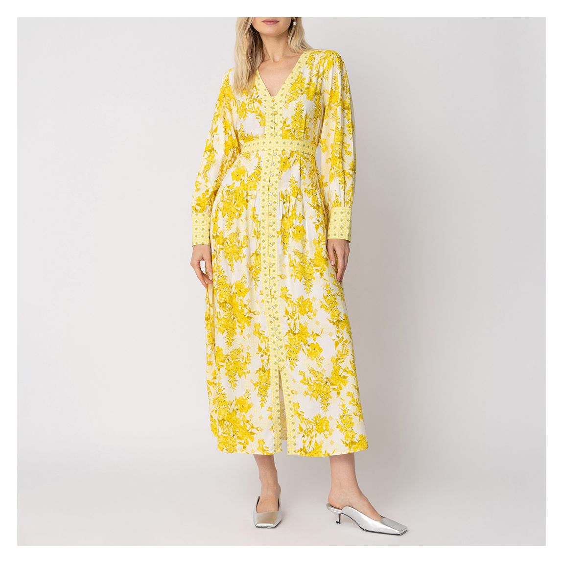 Aaliyah Yellow Cotton Dress main product photo