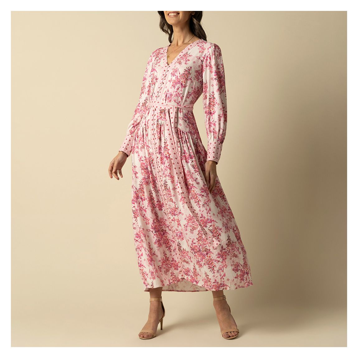 Aaliyah Pink Cotton Dress main product photo