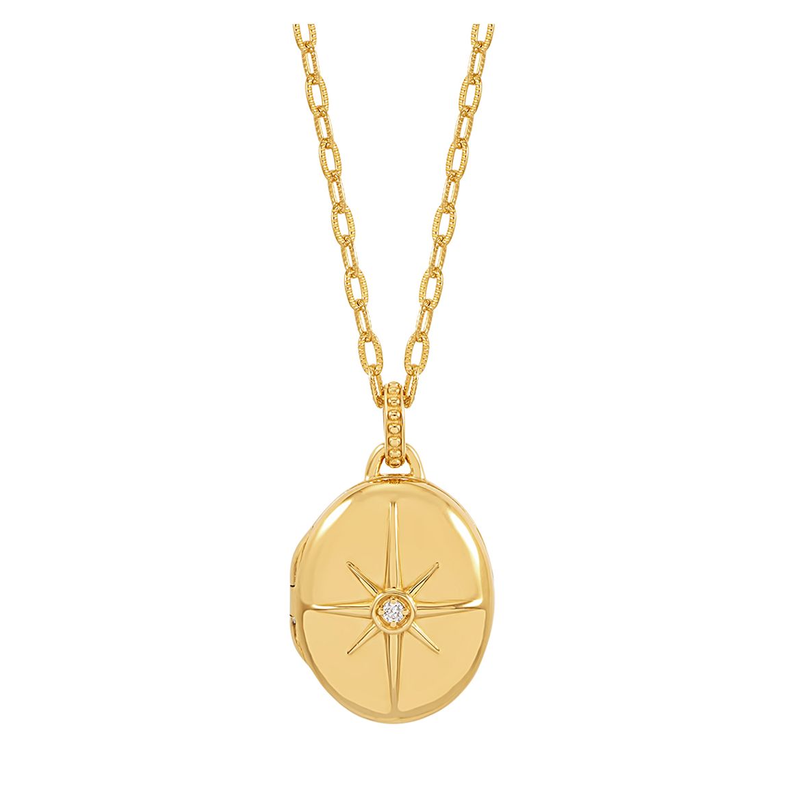 Vermeil Diamond Starburst Oval Locket main product photo