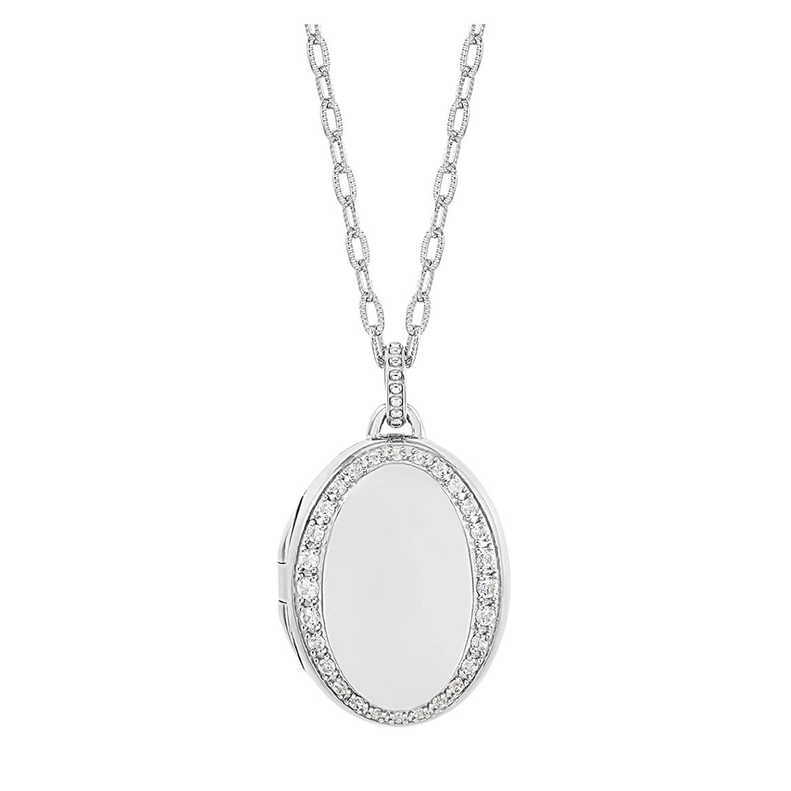 Silver Celeste Sapphire Locket main product photo
