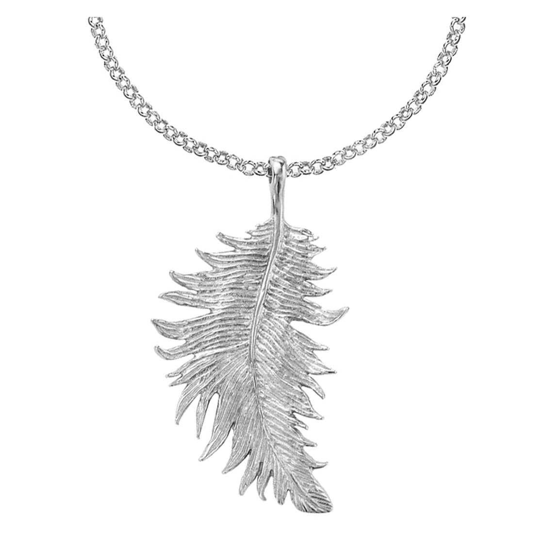 Silver Large Feather Pendant main product photo