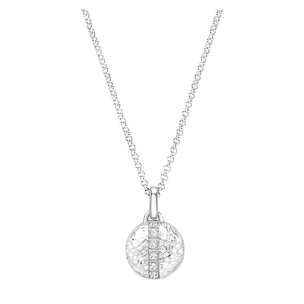 Silver White Sapphire 13mm Round Lumiere Locket main product photo