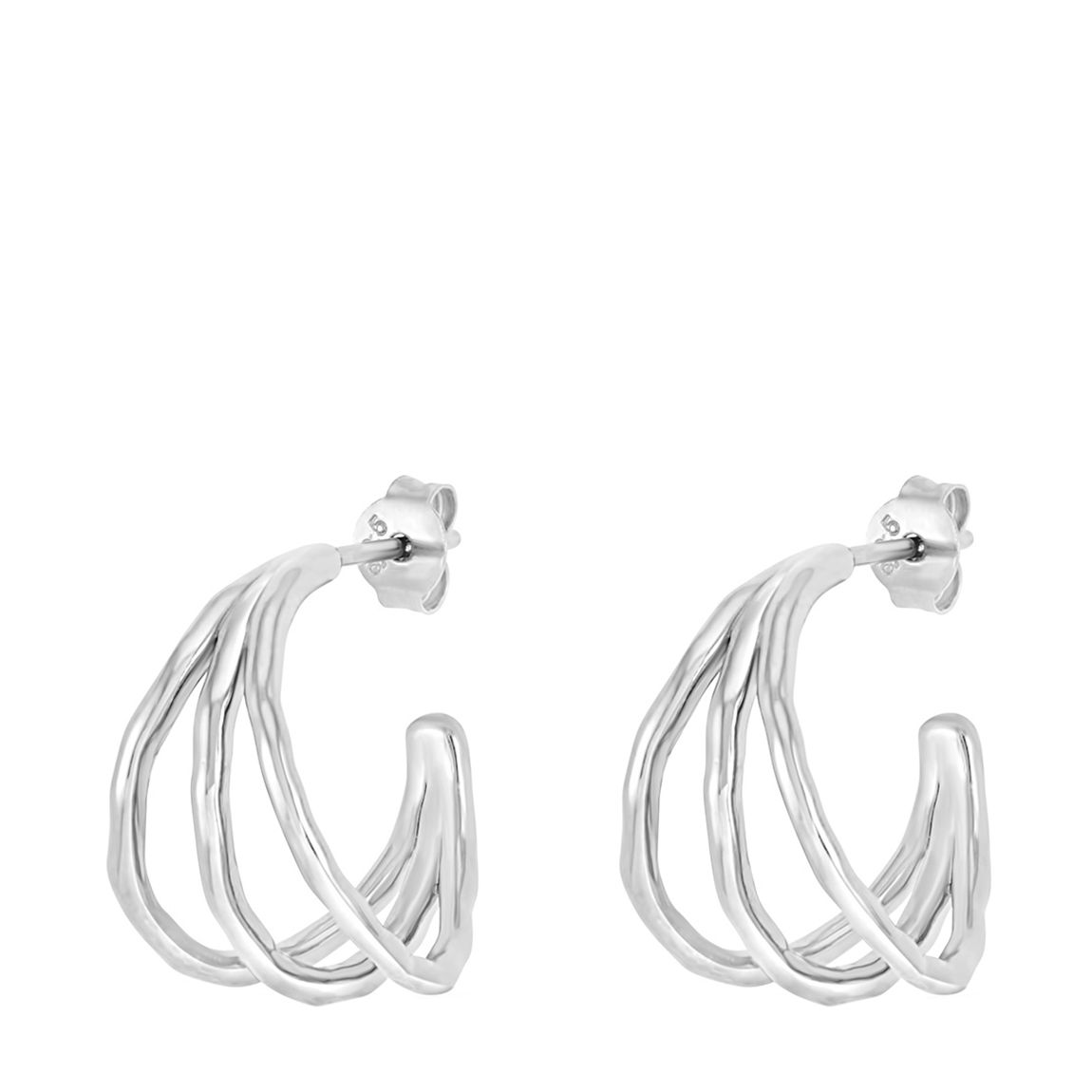 Silver Entwined Twist Huggie Hoops main product photo