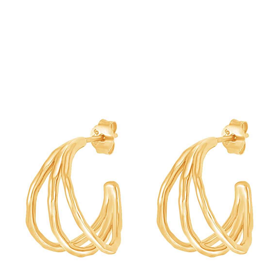 Gold Entwined Twist Huggie Hoops main product photo