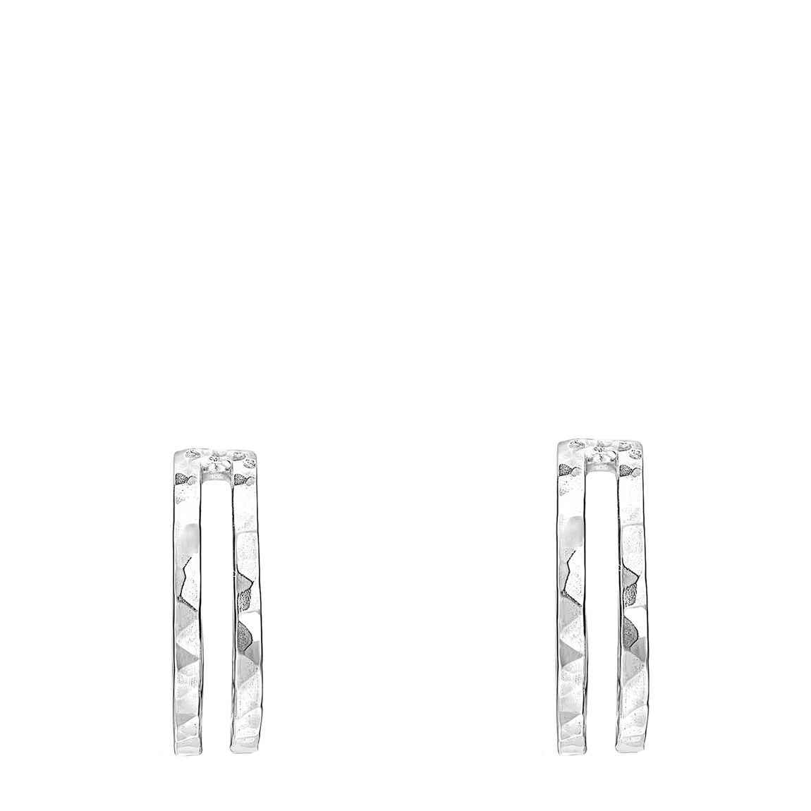 Silver Double Bar Nomad Hoop Earrings main product photo