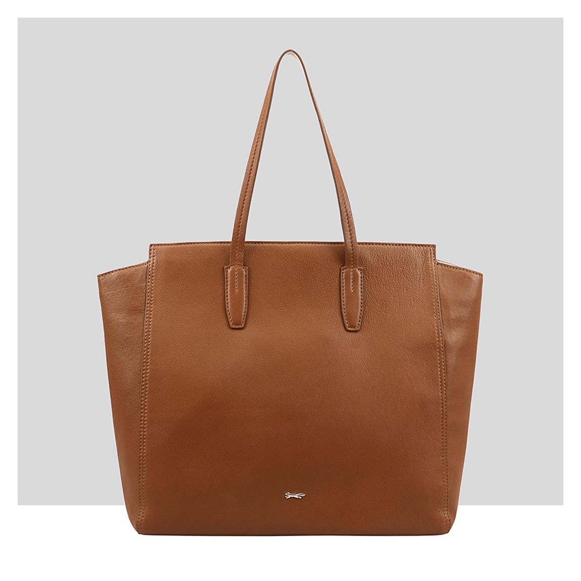 Tan Caramel Cafe And Light Gray Ardila Tote Bag main product photo