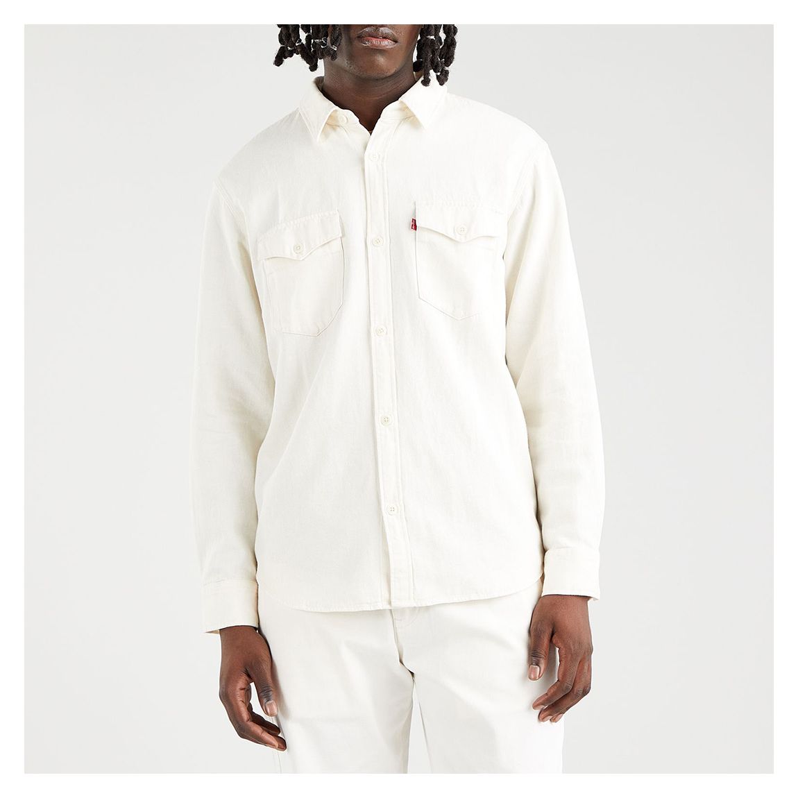 White Relaxed Fit Western Shirt main product photo