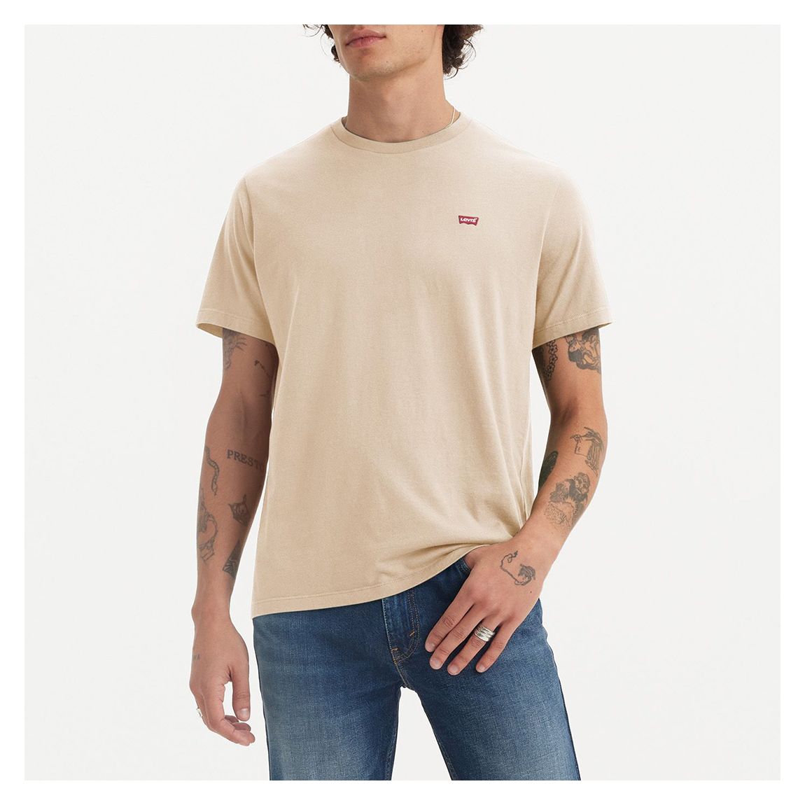 Beige Original Short Sleeve Cotton T-Shirt main product photo