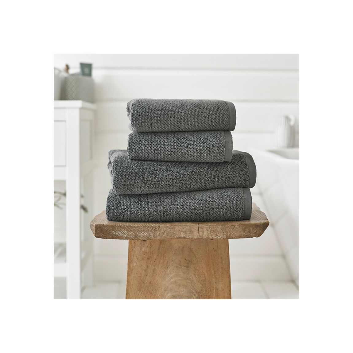 Romeo Luxury Textured Quik Dri 100% Cotton Hand Towel Grey main product photo