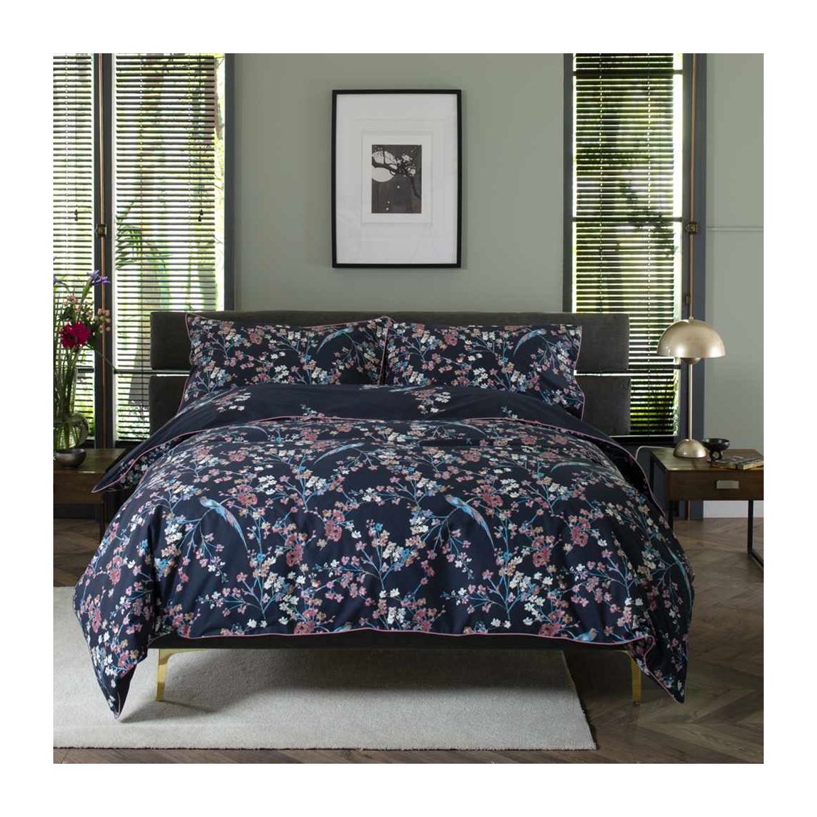 Night Bird Digital Print 100% Cotton Duvet Cover Set SuperKing main product photo
