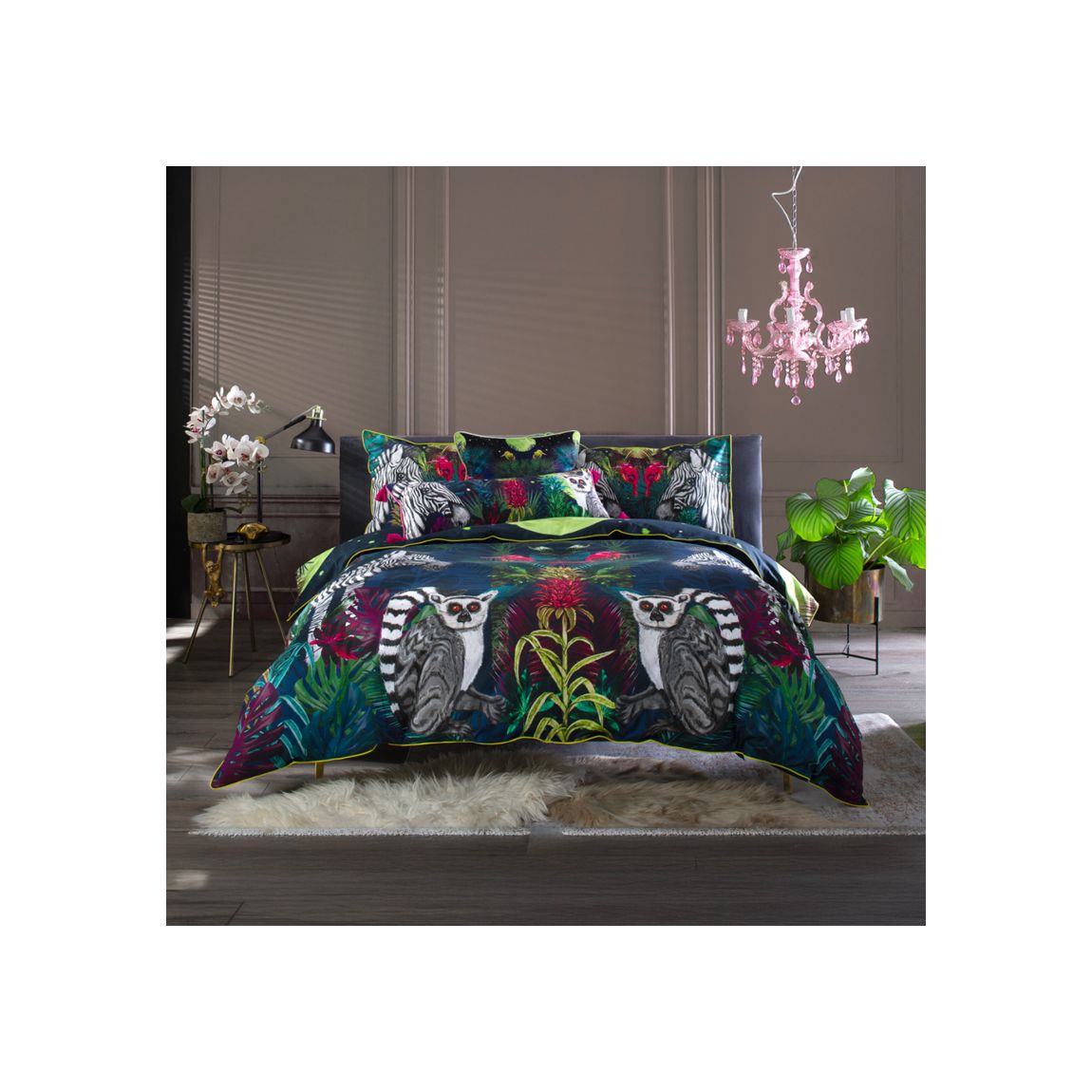 Under the Neon Moon 200 Thread Count 100% Cotton Duvet Cover Set King main product photo