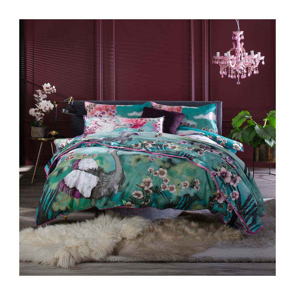 Flight of the Heron 200 Thread Count 100% Cotton Duvet Cover Set King main product photo