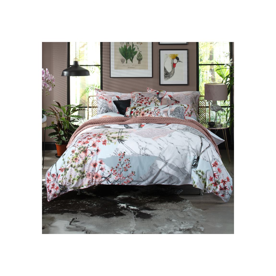 Tsuru Nichi 200 Thread Count 100% Cotton Duvet Cover Set King main product photo