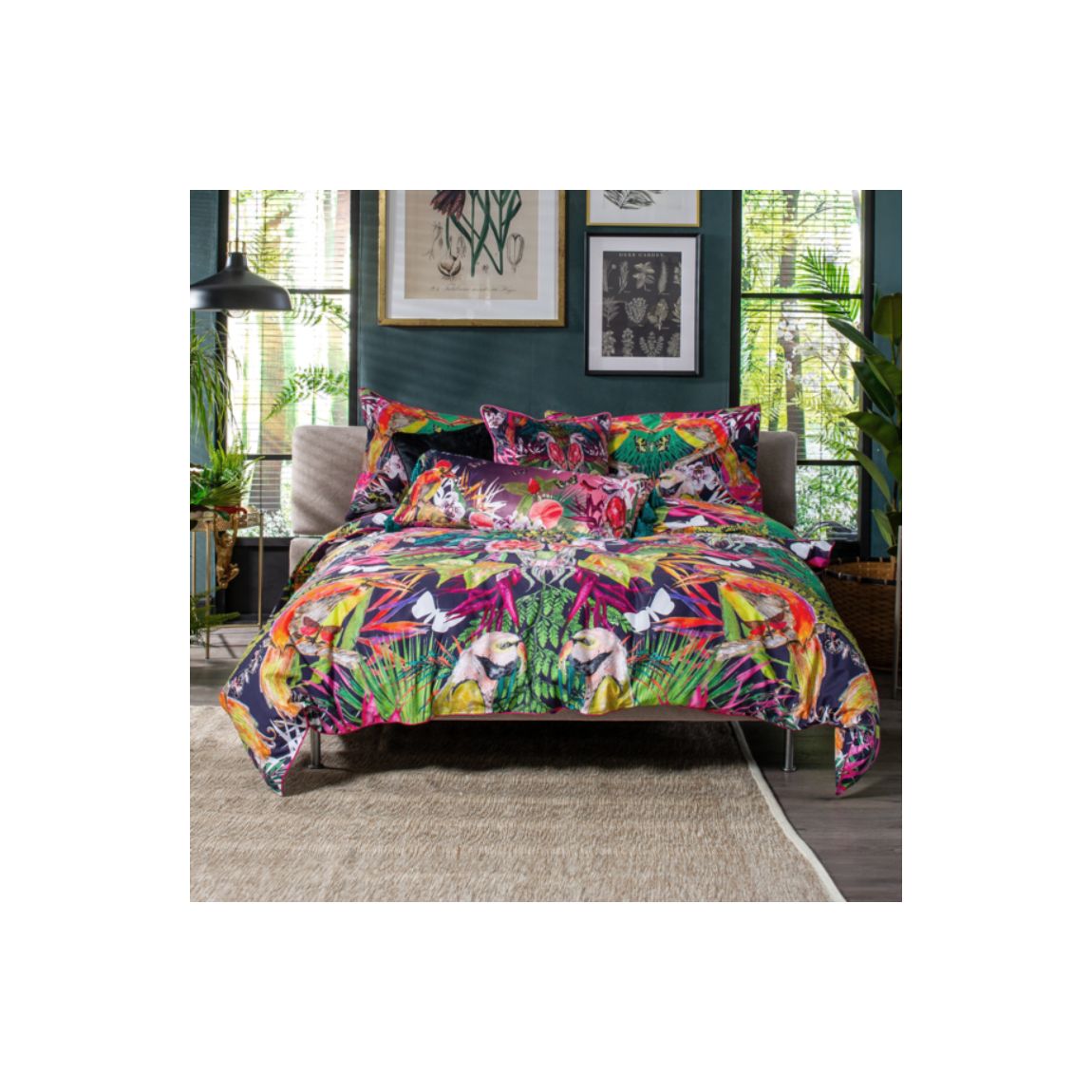 Birds of Paradise 200 Thread Count 100% Cotton Duvet Cover Set main product photo