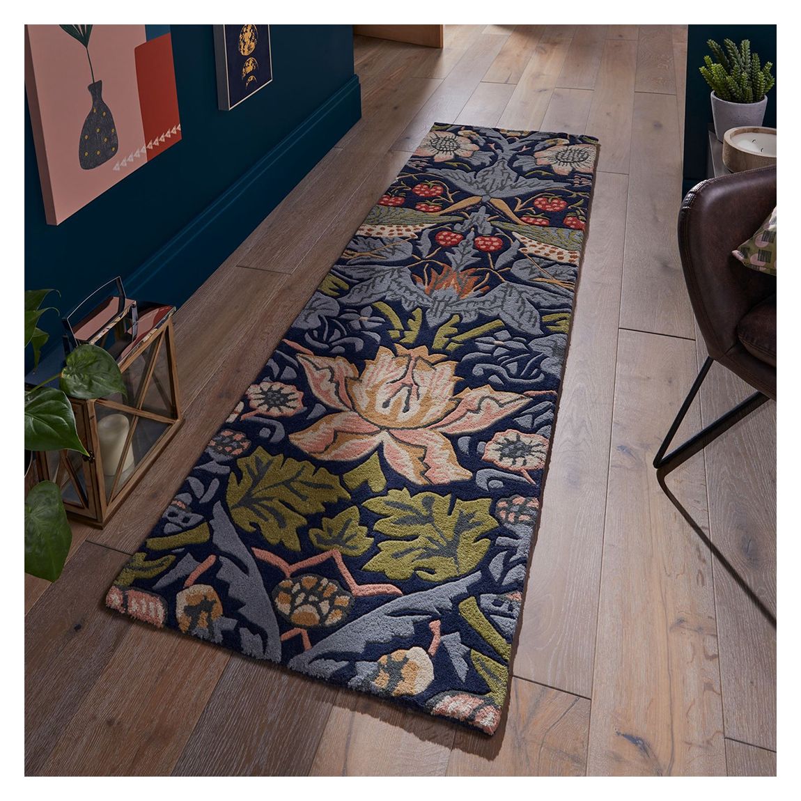 Indigo Morris & Co. Strawberry Thief Rug 027708, 70x300 main product photo