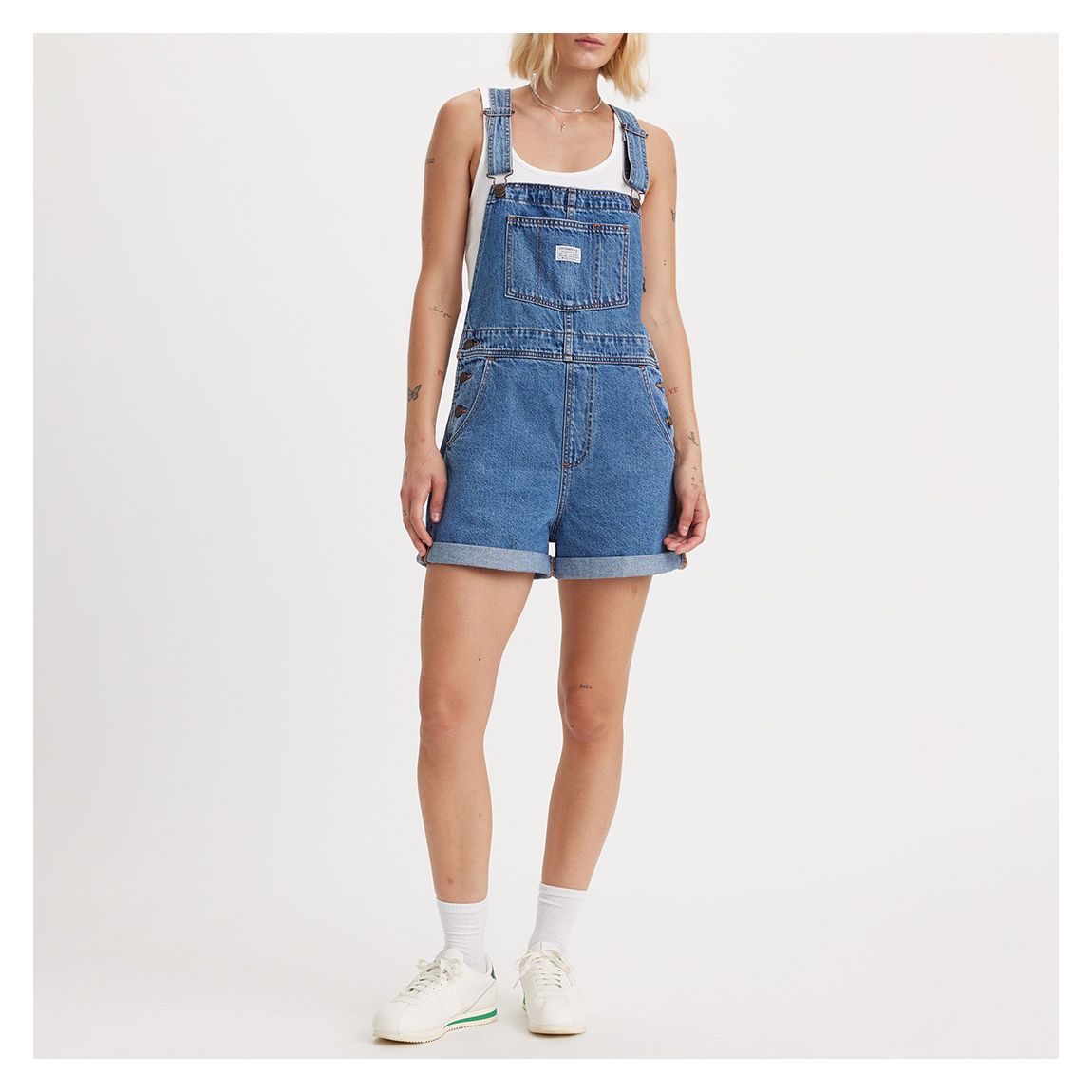 Blue Vintage Short Dungarees main product photo