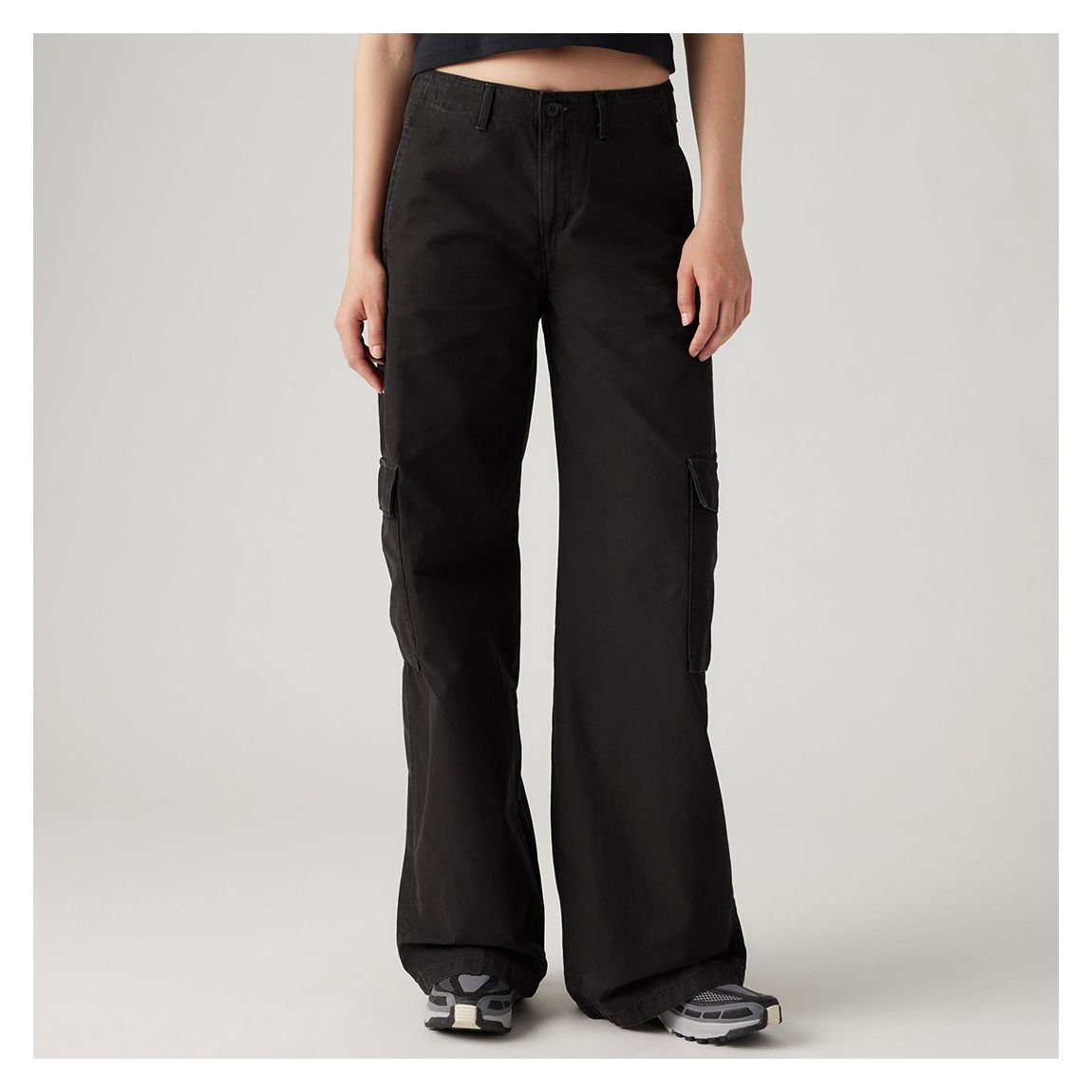Black Baggy Cargo Trousers main product photo
