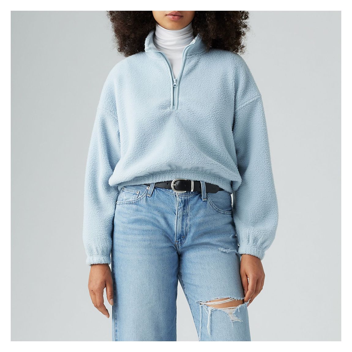 Blue Delta 1/4 Zip Fleece Jumper main product photo