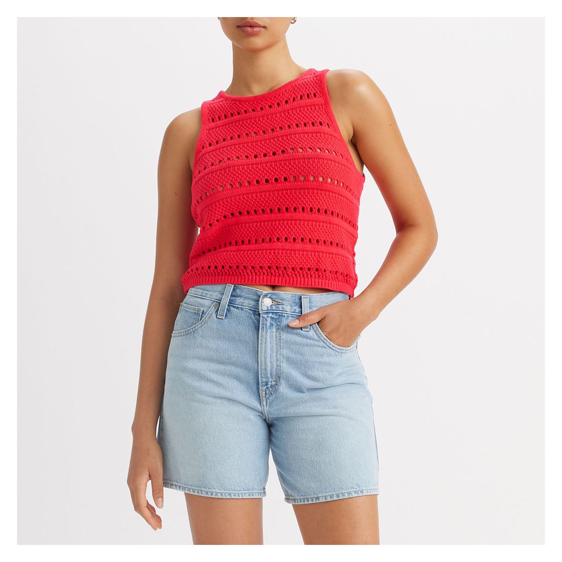 Pink Crochet Tank Top main product photo