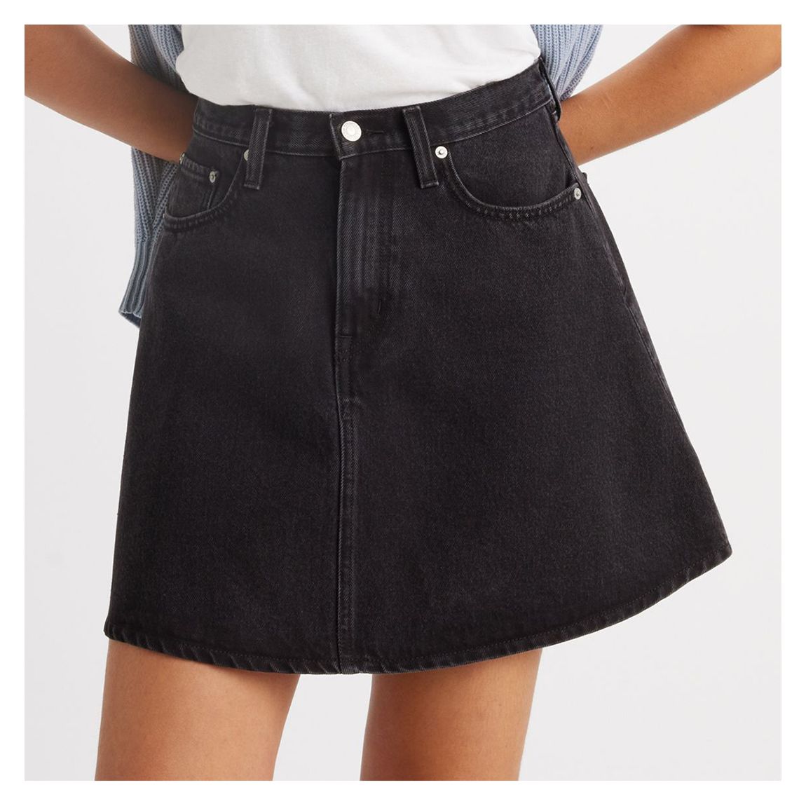Blue Ribcage Denim Bermuda Shorts main product photo