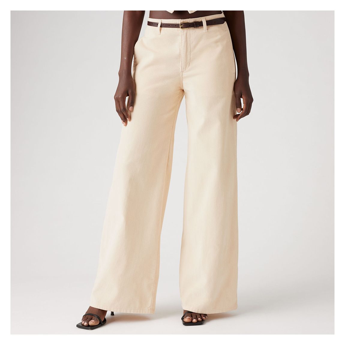 Ecru Corduroy Wide Chino Trousers main product photo
