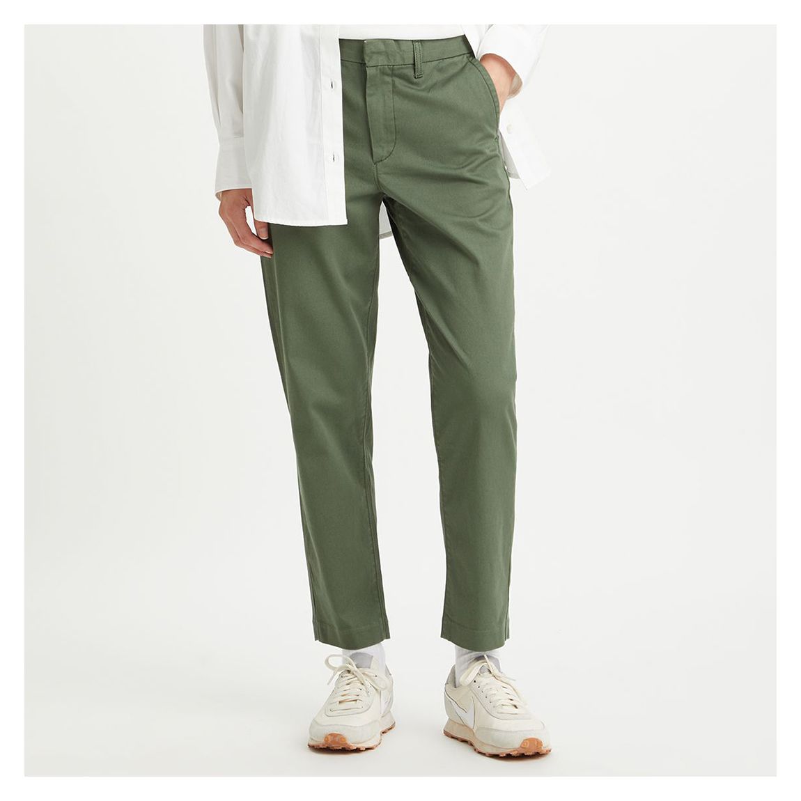 Khaki Essential Straight Chino Trousers main product photo