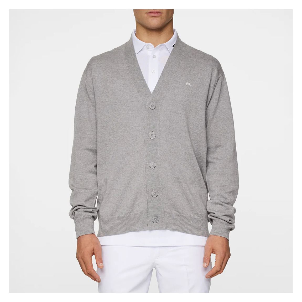 Light Grey Melange Lucas Knitted Cardigan main product photo
