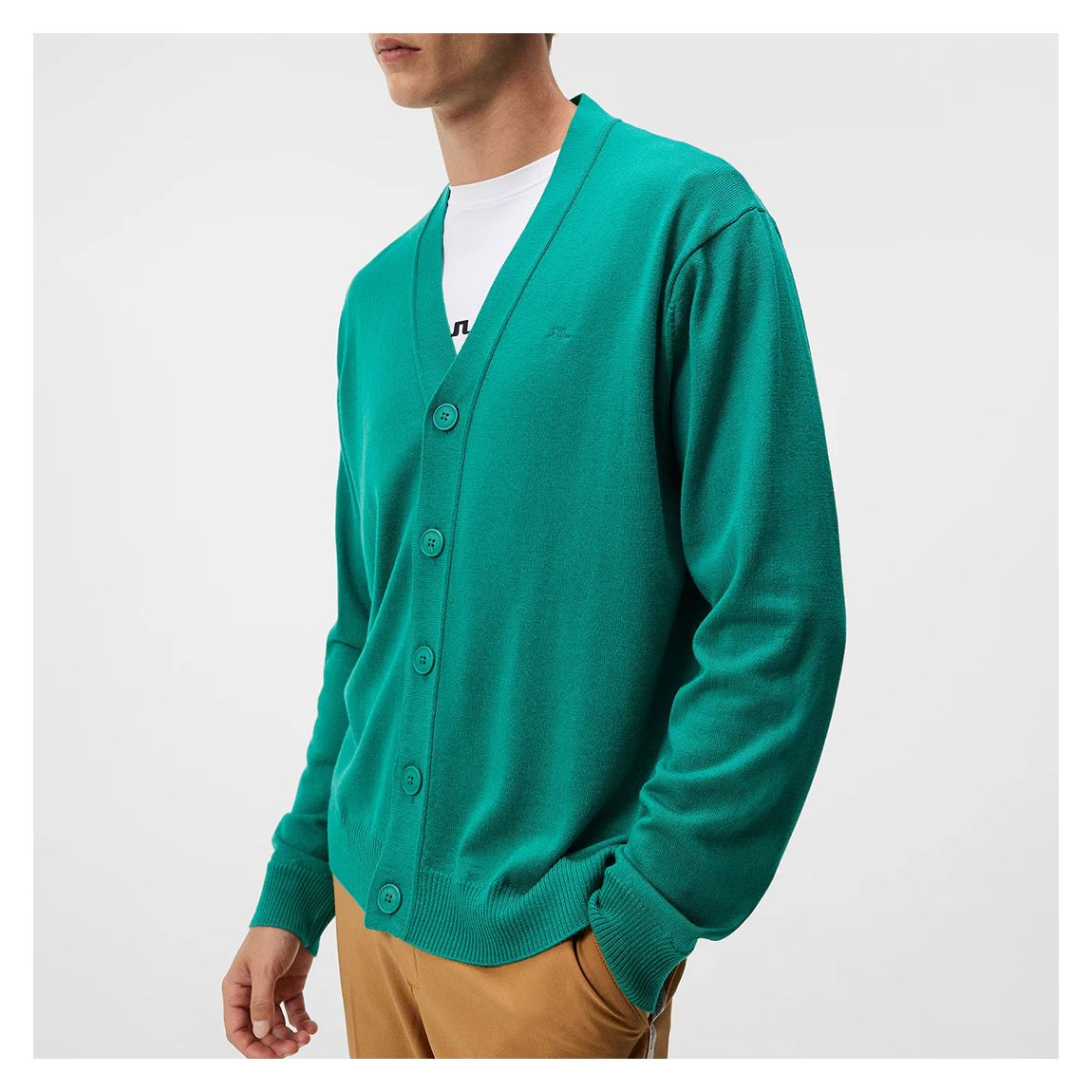 Turquoise Lucas Knitted Cardigan main product photo