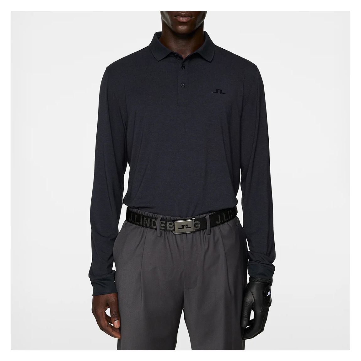 Black Florian LS Polo main product photo